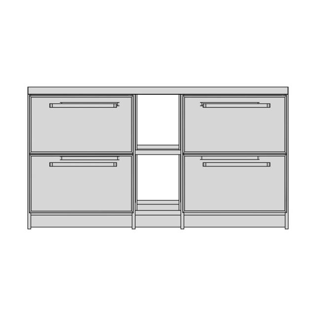 Arquivo De Madeira Mdf Para Pastas Suspensa Com 4 Gavetas - Standard Mechanical Component