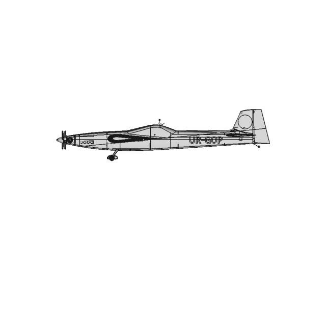 Radio-Controlled Model Of An Aerobatic Airplane In The Style Of Extra 300 - Downloadable CAD Representation