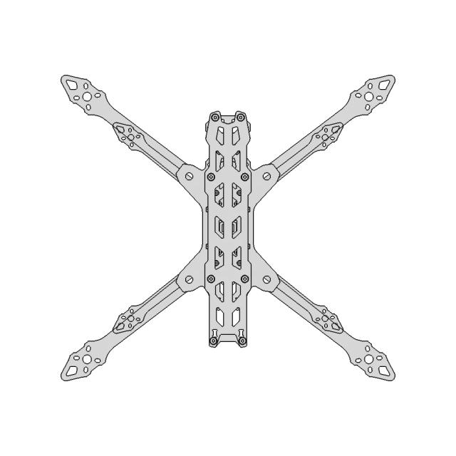 Lx7 Folding 7In Fpv Frame - Downloadable CAD Representation