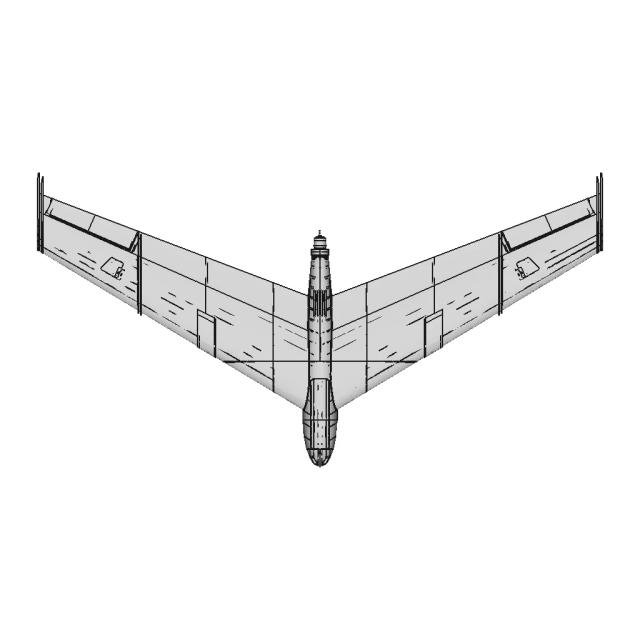 Le'S Falcon 3D Printed R/C Flying Wing, 48" W.S. 10-12-24 - Downloadable CAD Representation