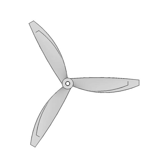 Propellers Tri Blade (160Mm Length) - Standard Mechanical Component