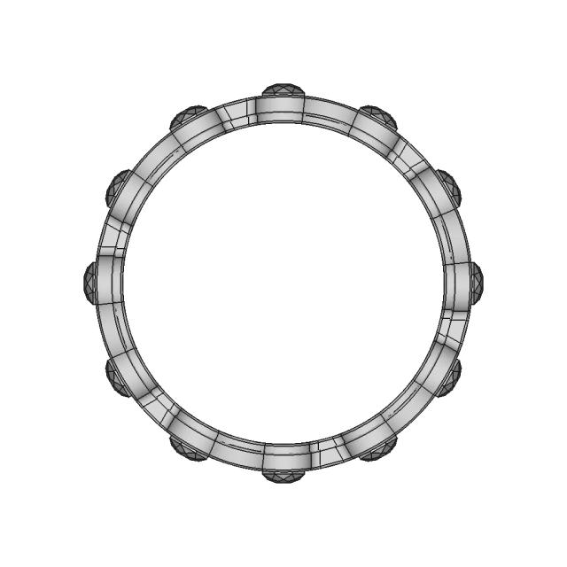 Ring With 12 Pink Sapphires | High-Quality CAD Model