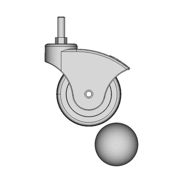 Hospital Bed Wheel | High-Quality CAD Model