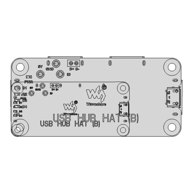 Waveshare Usb Hub Hat (B) | 3D Engineering Design File