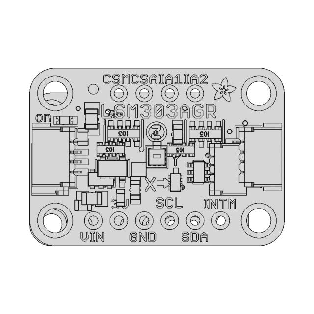 Adafruit Lsm303Agr Accelerometer Magnetometer - Stemma Qt Qwiic | 3D Engineering Design File
