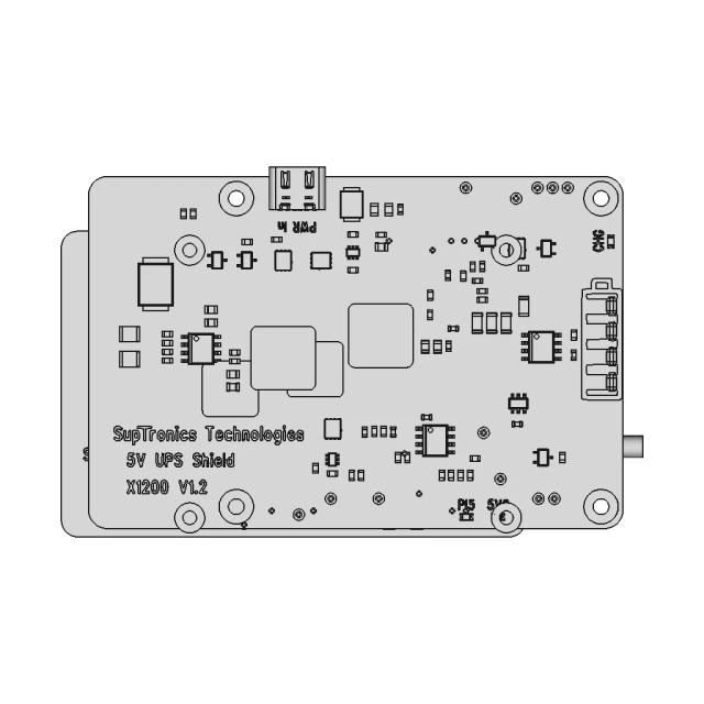 Geekworm X1200 Ups Hat For Raspberry Pi 5 - Downloadable CAD Representation