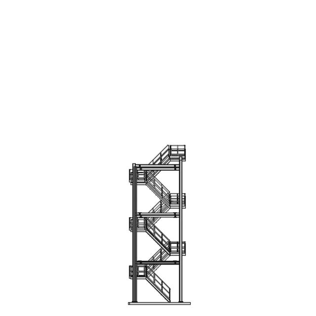 Fire Escape Stairs | 3D Engineering Design File
