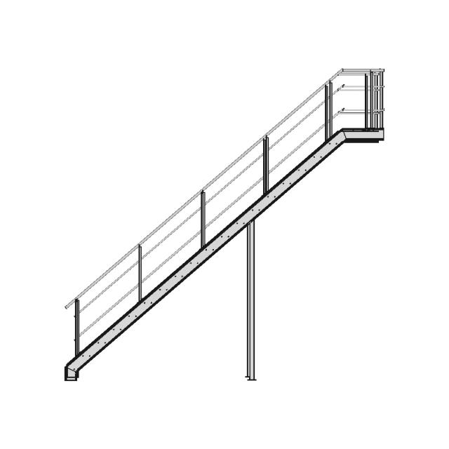 Industrial Staircase 4250Mm - Downloadable CAD Representation
