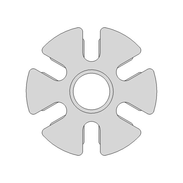 Six-Lobed Coupling Spacer With Central Bore | High-Quality CAD Model