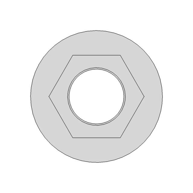Hexagonal Coupling Washer With Central Hole | High-Quality CAD Model