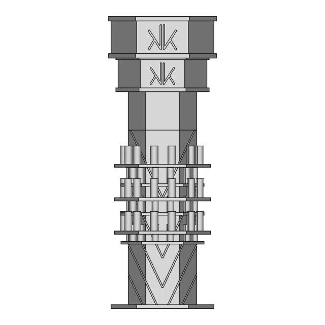 Hexagonal Freestanding Display Tower Unit - Standard Mechanical Component