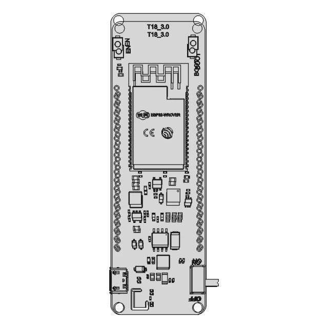 T18 - T-Energy Board - Esp32 Wrover With 18650 Battery | High-Quality CAD Model