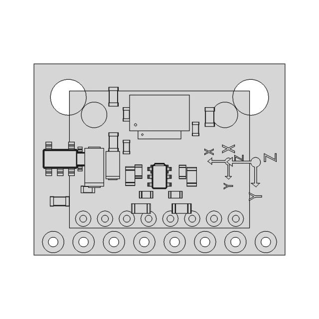 Gy-511 / Lsm303Dlhc E-Compass 3D Accelerometer And 3D Magnetometer Module | 3D Engineering Design File