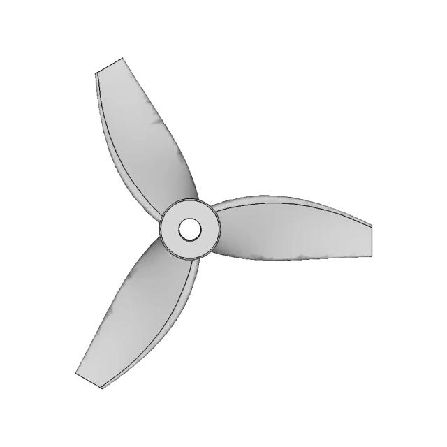Right Hand Threaded Propeller( 3 Blades ) | 3D Engineering Design File