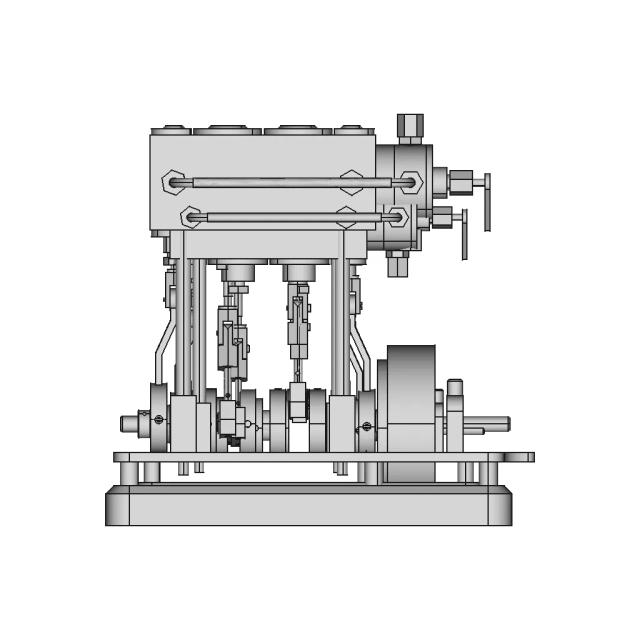 2 Cylinder Vertical Marine Type Steam Engine (Bore 24 X Stroke28) - Downloadable CAD Representation