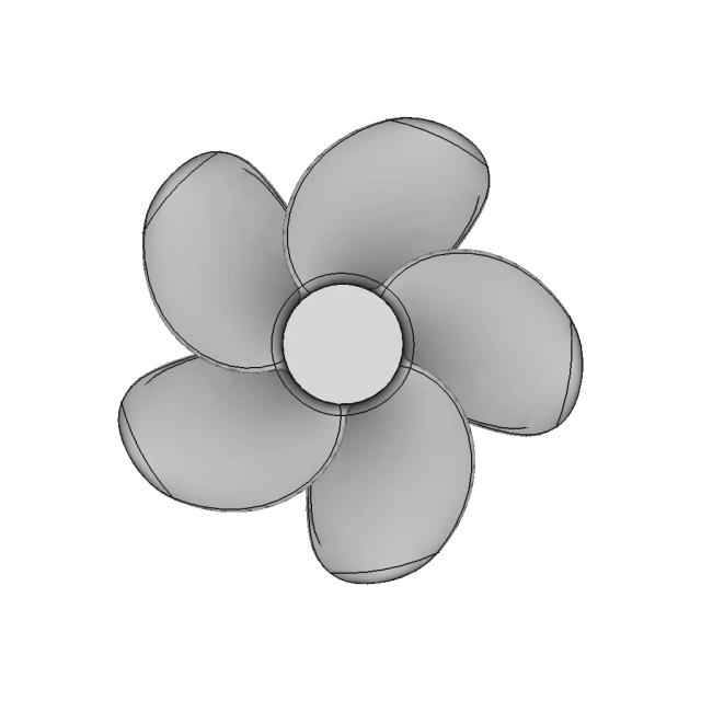 B-Serie Boat Propeller 5 Blades 07 | High-Quality CAD Model