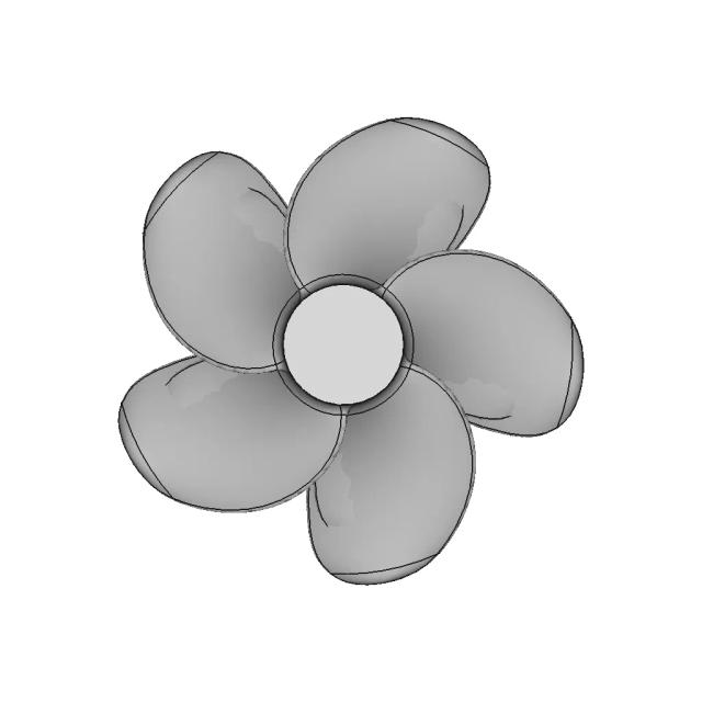 B-Serie Boat Propeller 5 Blades 06 - Downloadable CAD Representation