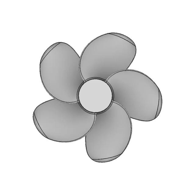 B-Serie Boat Propeller 5 Blades 05 | High-Quality CAD Model