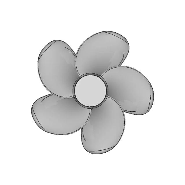 B-Serie Boat Propeller 5 Blades 00 - Downloadable CAD Representation