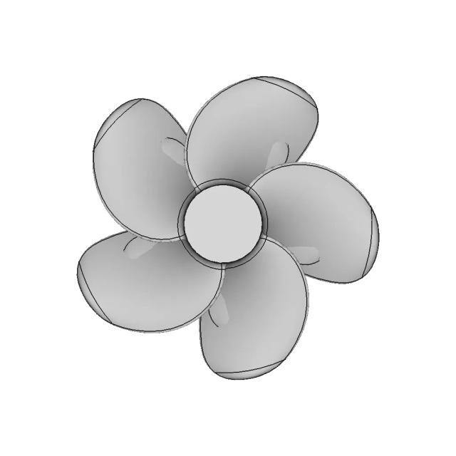 B-Serie Boat Propeller 5 Blades 03 | 3D Engineering Design File