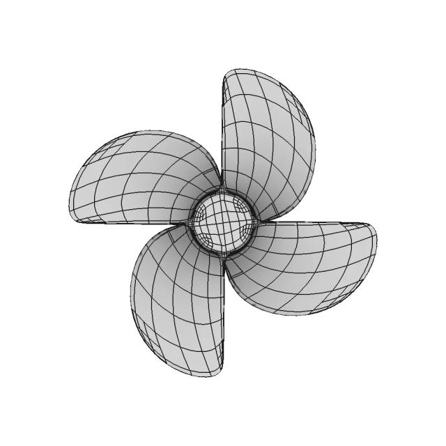 Four Blade Propeller Subd To Nurbs. | High-Quality CAD Model