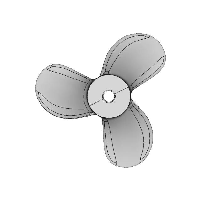 Three Bladed Propeller Subd To Nurbs | High-Quality CAD Model