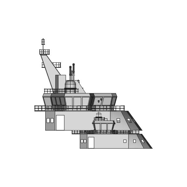 Wheelhouse On X-Bow X-Stern Well Intervention Supply Vessel | 3D Engineering Design File