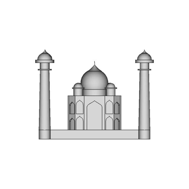 Taj Mahal | High-Quality CAD Model