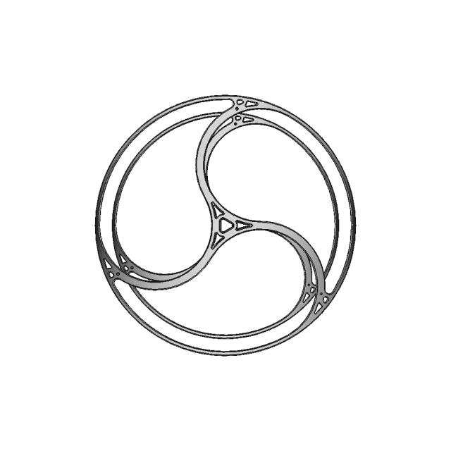 Gankyil Symbol Inspired 3D Shape - Downloadable CAD Representation