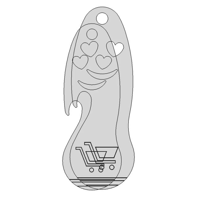 The Barbabpapa 3-In1 Shopping Cart Token Keychain | 3D Engineering Design File