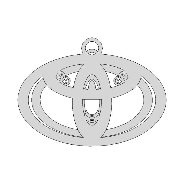 Funny Toyota Car Logo Keychain | 3D Engineering Design File
