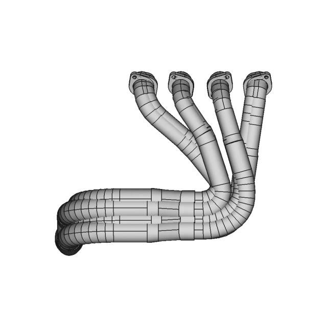 Выпускной Коллектор Smoke Muffler Indonesia (Suzuki Gsx1300) | 3D Engineering Design File