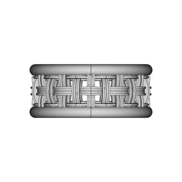 Intertwining Ring In Yellow Rose And White Gold - Downloadable CAD Representation