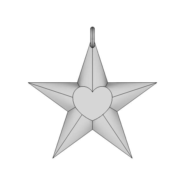 Valentines Star W/Heart | 3D Engineering Design File