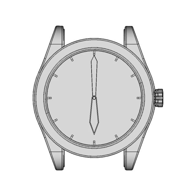 Idea And Rendering Carbon Fiber Watch Case - Standard Mechanical Component