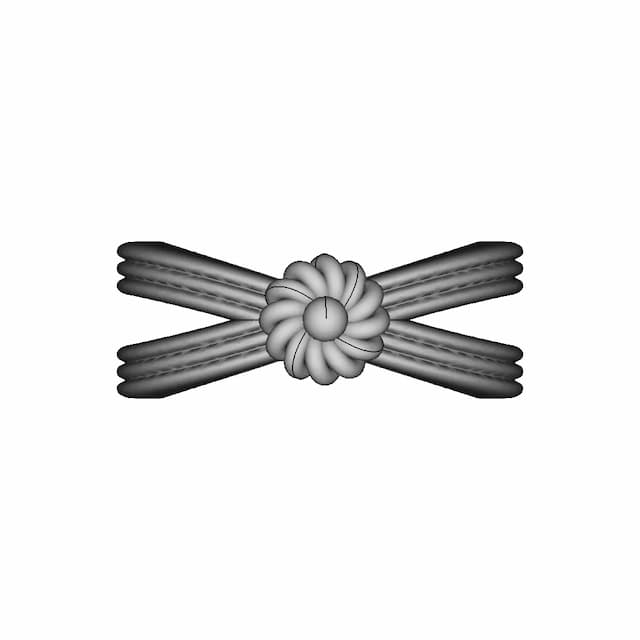 Gold Crossed Ring And Spiral Motif | 3D Engineering Design File