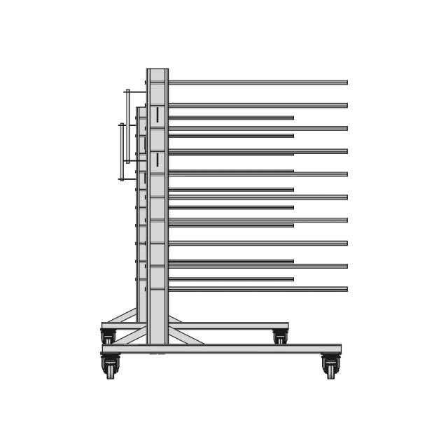 Glass Transport Trolley (One Side) - Standard Mechanical Component