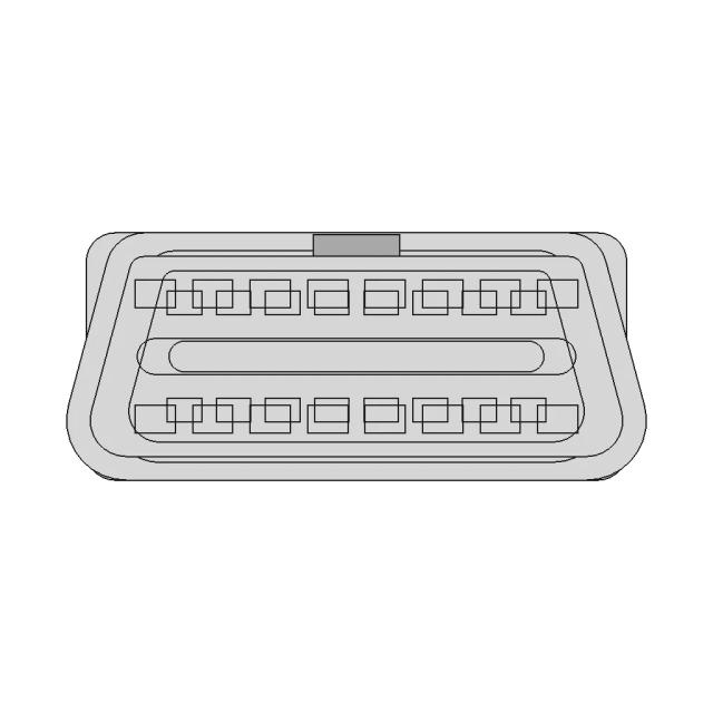 Female Obd2 Connector With Straight Pins - Downloadable CAD Representation