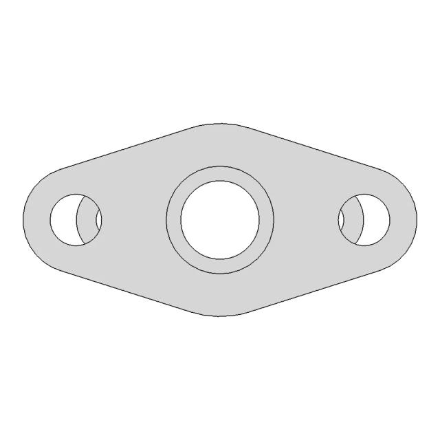Holset Hx35W Turbo Oil Drain Flange - Downloadable CAD Representation