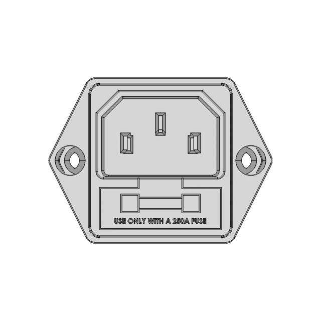 Iec320 C13 Panel Connector With Fuse Holder | High-Quality CAD Model