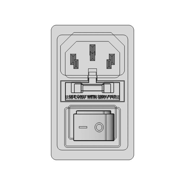 Male Ac Power Plug Socket With Fuse Holder - Standard Mechanical Component