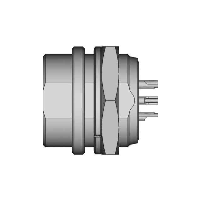 Gx20 Aviation Connectors With 2, 3, 4, 5, 6, 7, 8, 9, 10, 12, 14. And 15 Pins. | 3D Engineering Design File