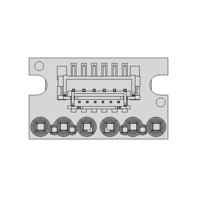 Breakout For Jst Sh-Style Connector, 6-Pin Male Top-Entry | 3D Engineering Design File