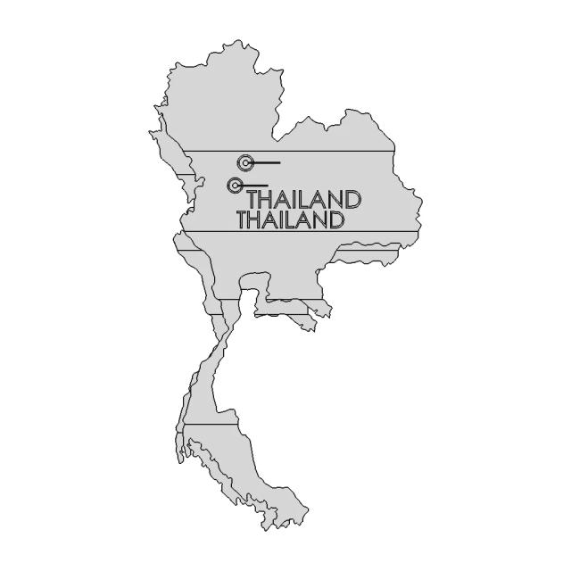 Thailand Map 3D Model - Downloadable CAD Representation