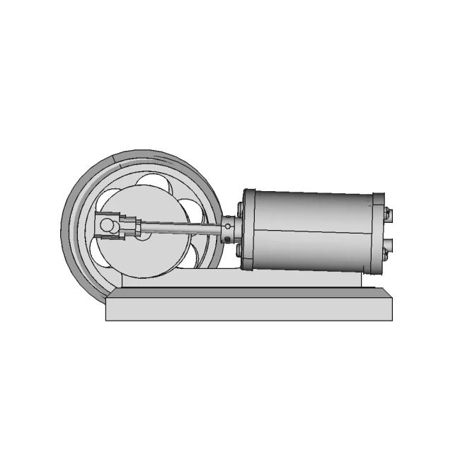 Single Cylinder Oscillating Steam Engine - Downloadable CAD Representation