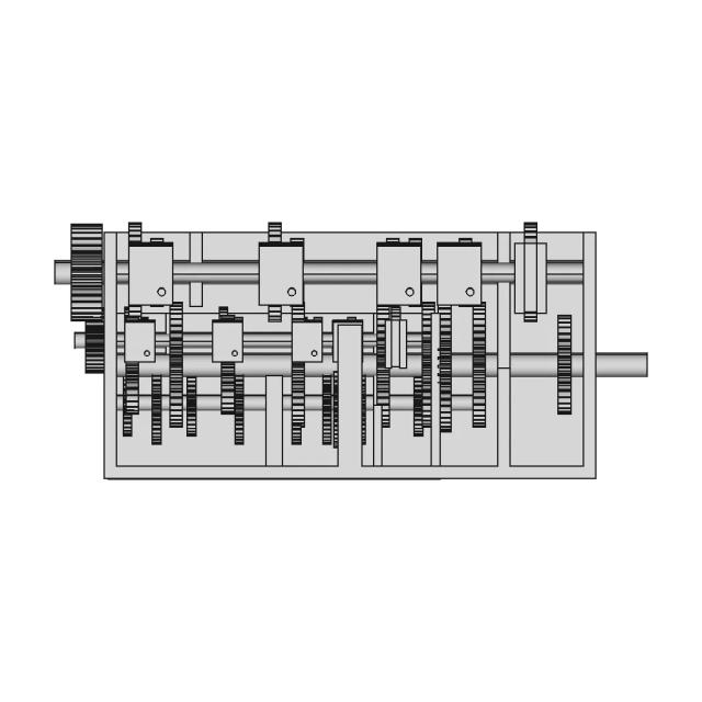 Feed Gear Box Of Lathe - Downloadable CAD Representation