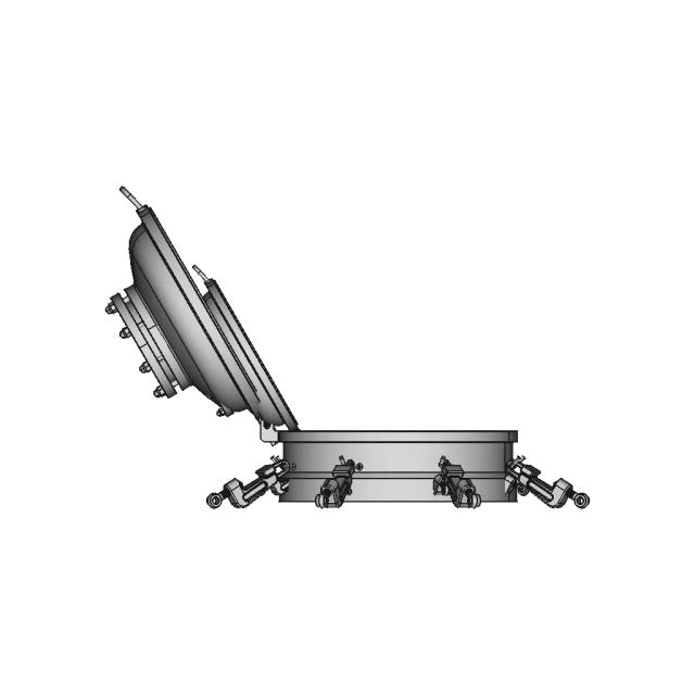 Manhole With Hinge And Sight Glass | CAD Model for Chemical Industry