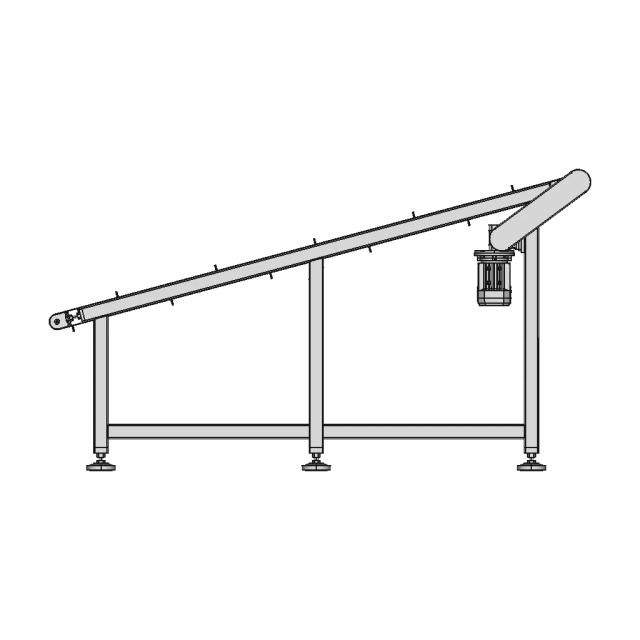 Inclined Belt Conveyor 7 | Industrial CAD Design