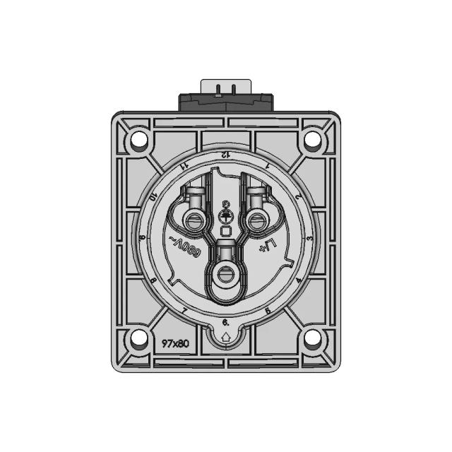 Cee Flanged Socket Sloping 32A 3P 6H Ip44 | Industrial CAD Design
