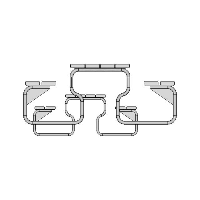 Picnic Table With Integrated Benches 1 | Industrial CAD Design